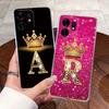 Fashion Initial Letter Crown Couple Case For Honor Play 60A 5G / Honor X6d 5G Transparent TPU Silicone Shockproof Soft Casing