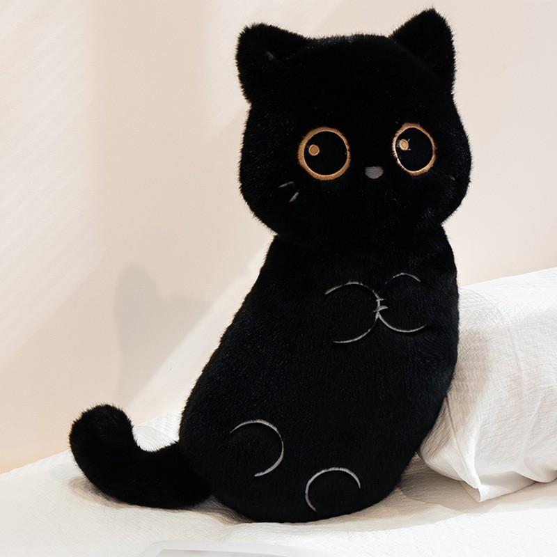 Soft Plush Cat Pillow Sleeping Hugging Decorative Stuffed Animal Toy Black Siamese Calico Kitten Cushion Bed Sofa