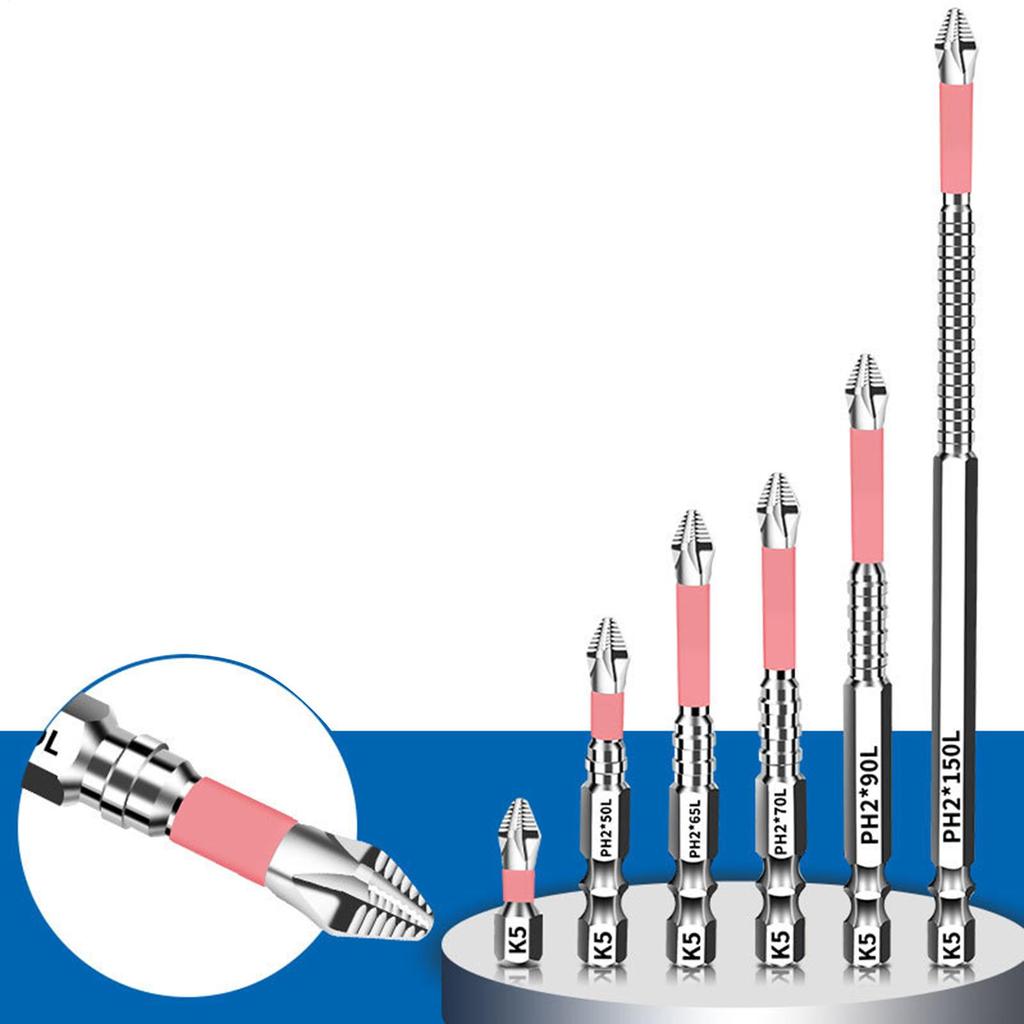 6Pcs Hexagonal Screwdriver Drill Bit Set Strong Magnetic Cross Screwdriver Bits High Hardness Impact Driver Bit Sets