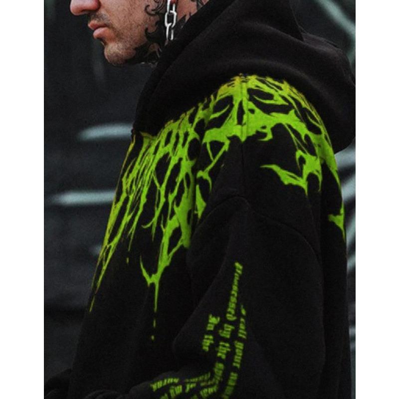 Devil's Blood Oversize Утолщенная теплая толстовка с капюшоном Осенняя мужская повседневная толстовка