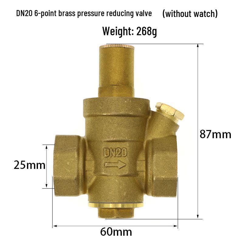 DN15 Регулируемый 4-точечный бытовой редукционный клапан давления воды для нагревателей и очистителей, диапазон давления 65-25