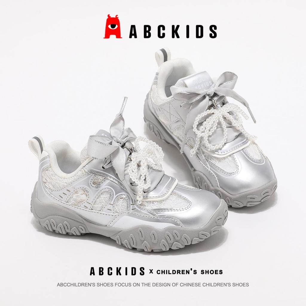 Кроссовки для девочек ABCkids с жемчужным бантом - Стиль Осень 2025