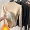 Thicken Velvet Turtleneck Sweater Women Korean Fashion Lined Warm Sueter Knitted Pullover Slim Top Winter Jersey Knitwear Jumper