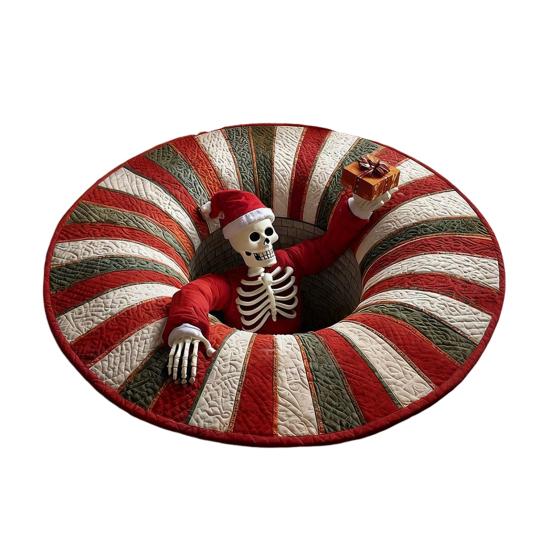 Рождественский Санта Гном Стеганый Круглый Коврик Праздничный Ковер Нескользящая Основа Придверный Коврик Гостиная Ванная Кухня Абсорбирующий Коврик