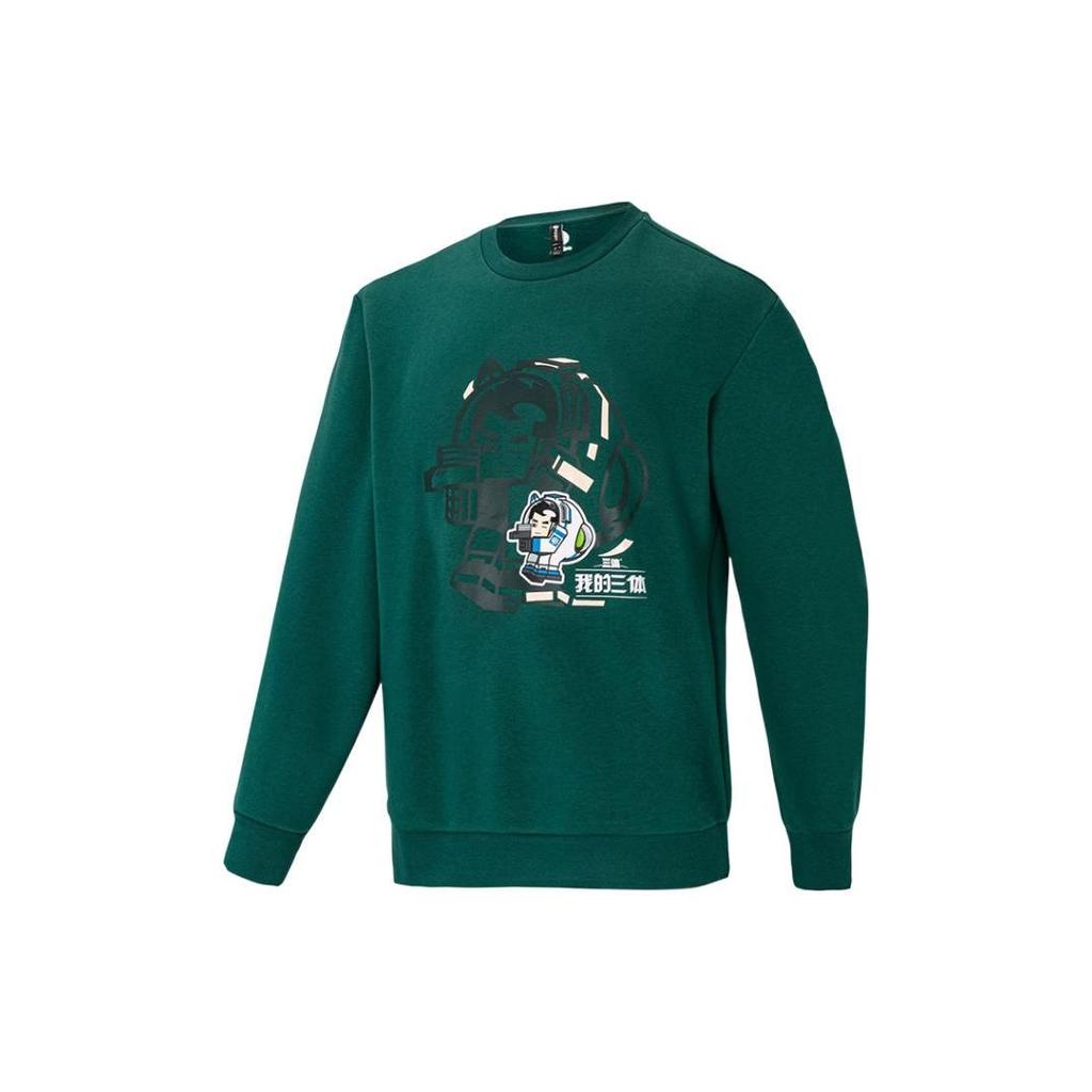 Adidas Neo Cartoon Anime Print Crewneck Sweatshirt Unisex Sweatshirt Green IB8895
