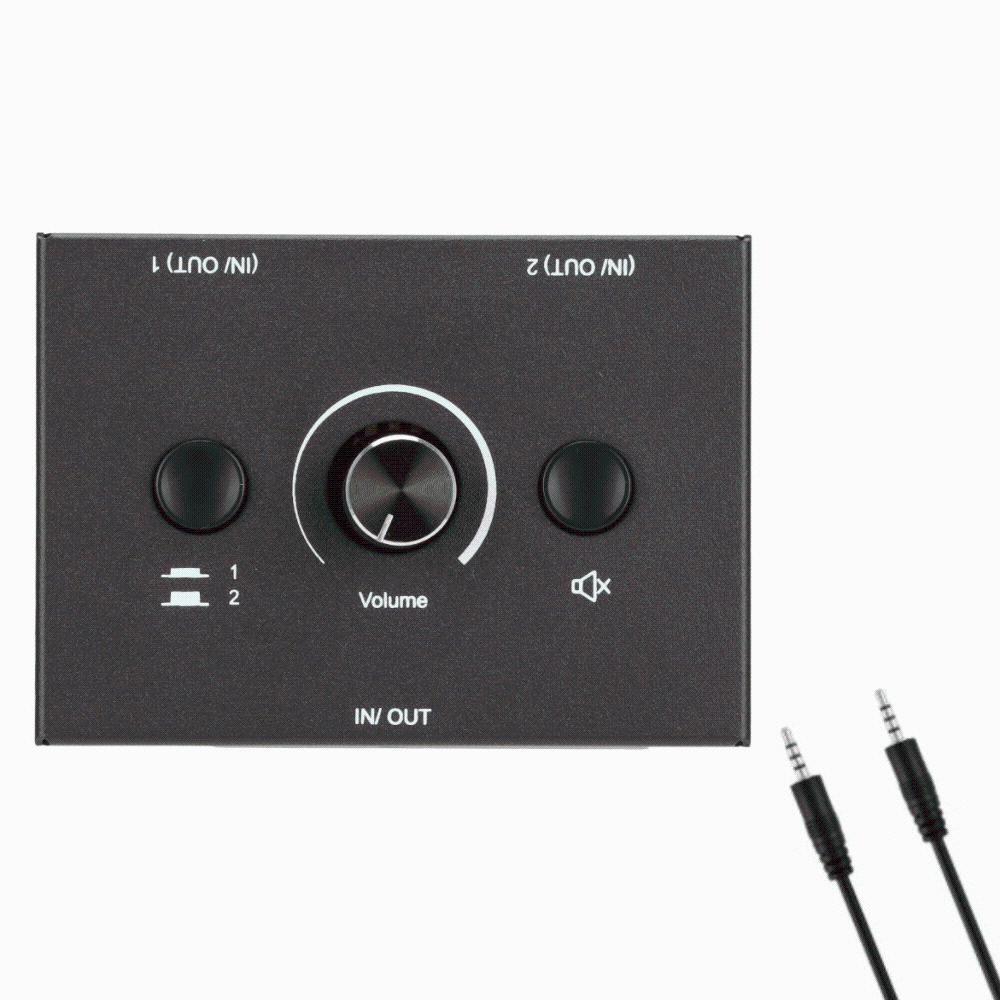 Plug and Play 3.5mm Bidirectional Switching Splitter Manual Selector Box  Audio Device Switching