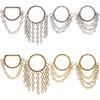 1PC Stainless Steel Chain Tassel Round Nose Septum Ring Segment Daith Helix Nostril Clicker Hoop Earring Body Piercing Jewelry