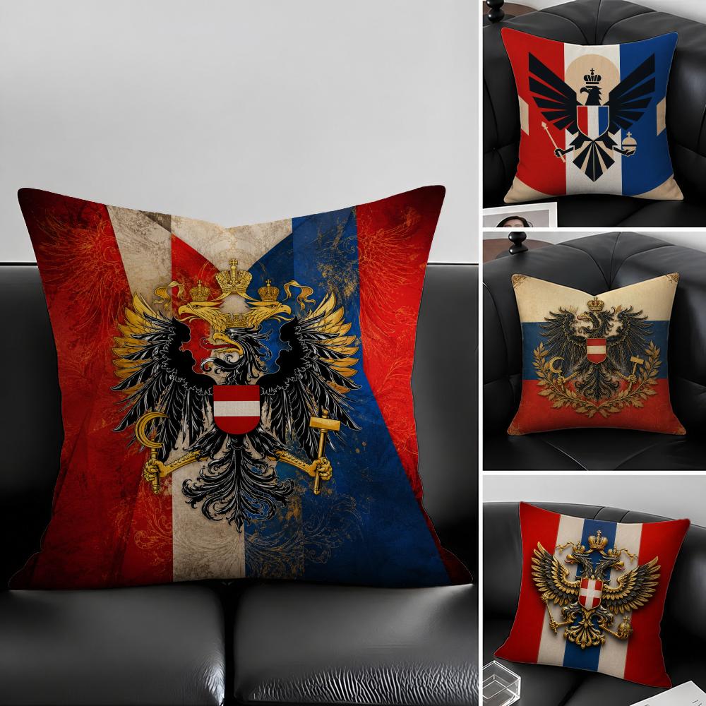Flag Russian Empire Flag Cushion Cover Natural Linen Pillowcase Set AllinOne Decor for Sofa Bedroom Chair