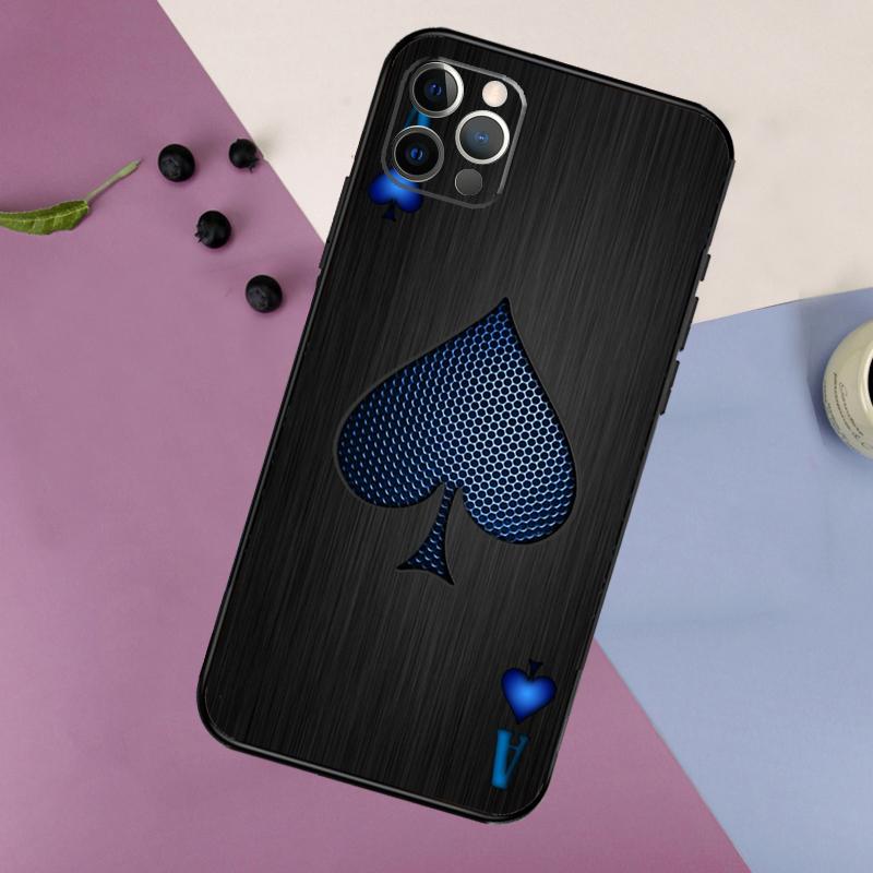 Ace of Spades Poker Phone Case For iPhone 17 Air 16 14 13 12 11 15 Pro Max 13 mini 15 16 Plus 16e Bumper Cover