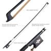 Well Balanced 4/4 Violin Fiddle Bow Braided Carbon Fiber Round Stick Exquisite Horsehair Ebony