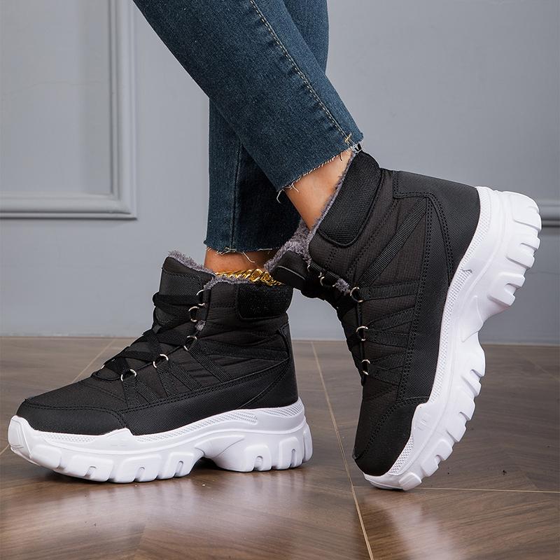 2024 новейшие женские повседневные зимние ботинки, роскошные брендовые кроссовки, ботильоны на толстой подошве, теплая плюшевая хлопковая обувь