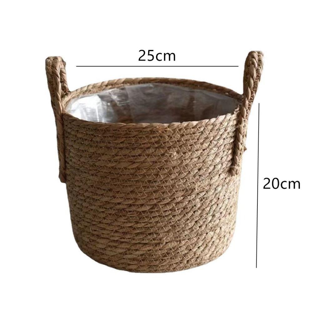 Соломенная плетеная корзина-кашпо из ивы, желтый ротанг, морская трава, корзина для хранения, садовый декор