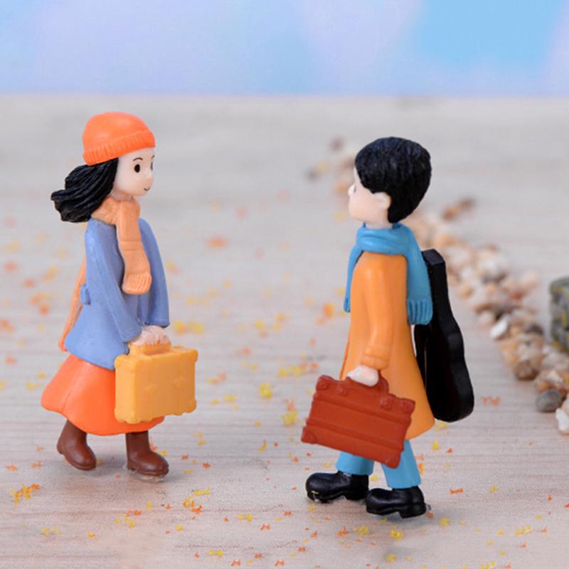 Путешествие Пара Diy Миниатюрный Сказочный Сад Кукольный Дом Декор Микро Ландшафт