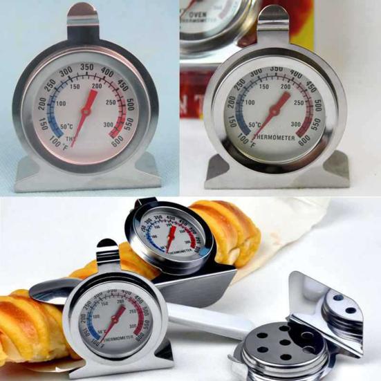 Stainless Steel Stand Oven Thermometer Food Up Dial Meats Temperature Gauge