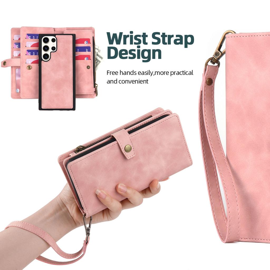 Новый многофункциональный кожаный чехол для телефона S23PLUS, чехол-кошелек для телефона Pixel7, откидной чехол 2-в-1 из кожи