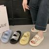 Summer belt buckle fashionable thick-bottomed slippers female 2025 new outer wear fairy wind soft bottom seaside cool slippers