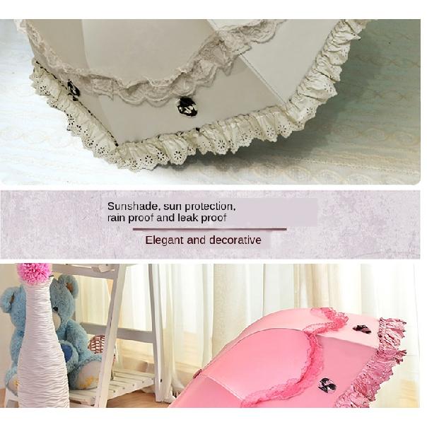Солнцезащитный кружевной зонтик от дождя, женский солнцезащитный крем, корейский тройной складной зонт, УФ-прозрачный ветрозащитный зонт принцессы, украшение, омбрелло, подарок