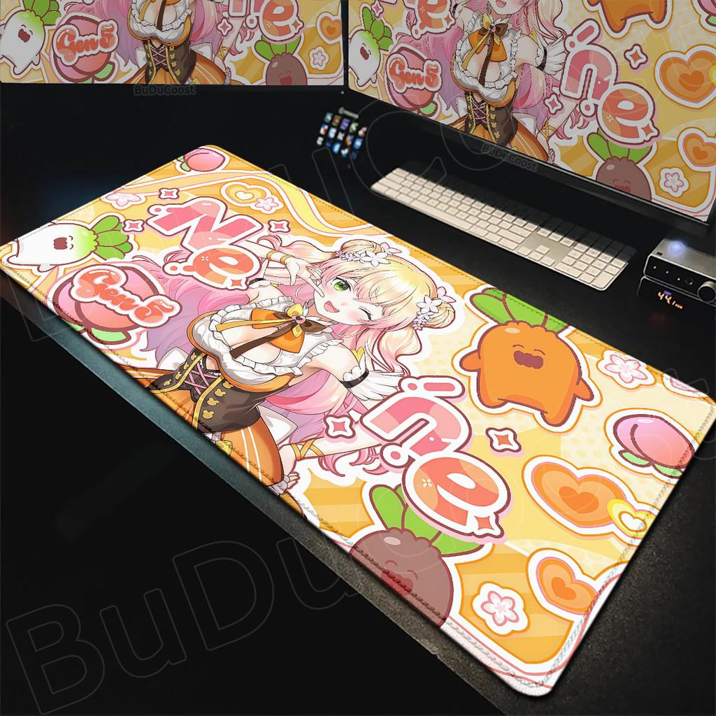 Hololive Kawaii Girl Momosuzu Nene Mousepad Large Laptop Office Rubber Cabinet Desktop Carpet XXL Non-slip Computer Keyboard Mat