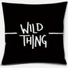 Black and White English Sentence Series Printed Square Home Decor Pillow Cover Car Sofa Cushion