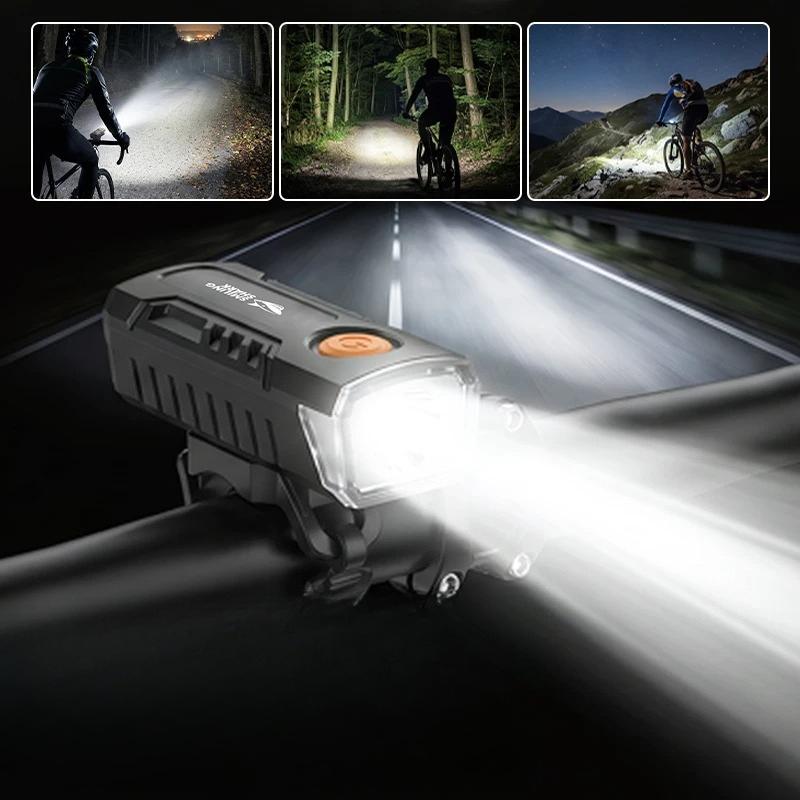 SMILING SHARK LED Bike Light USB‑C Rechargeable 4‑Light Modes Waterproof Night Cycling Outdoor Riding QXD‑433 7