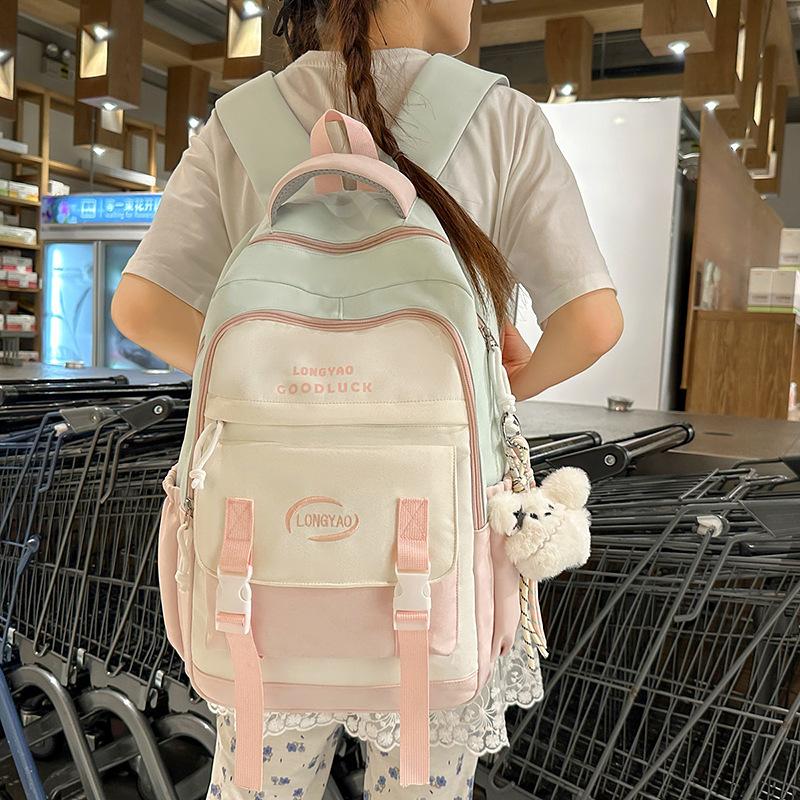 Рюкзак большой вместимости, студенческий школьный рюкзак с цветовым контрастом