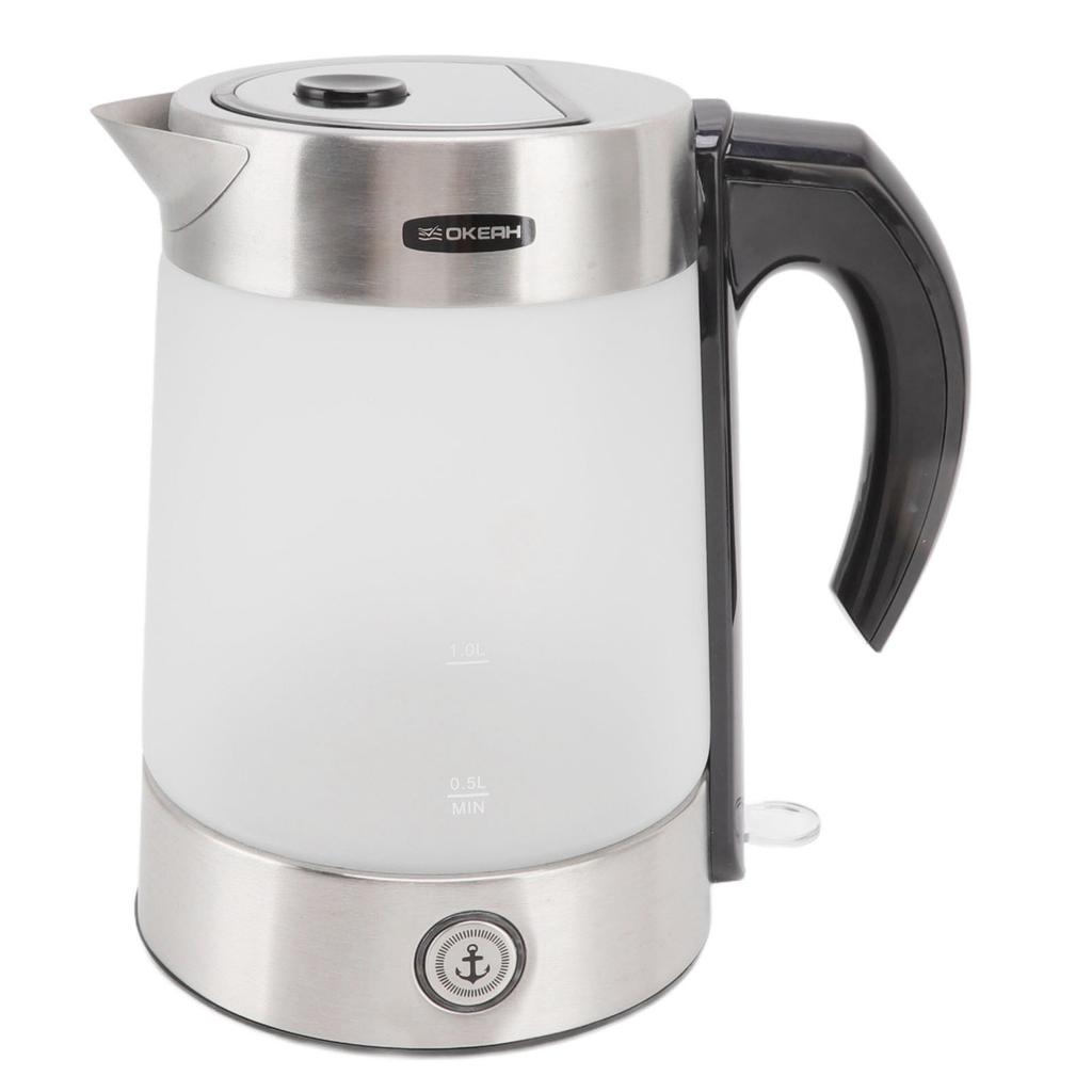 Электрический чайник 1,7 л из боросиликатного стекла, чайник для чая и кофе, автоматический отключаемый водонагреватель для кухни