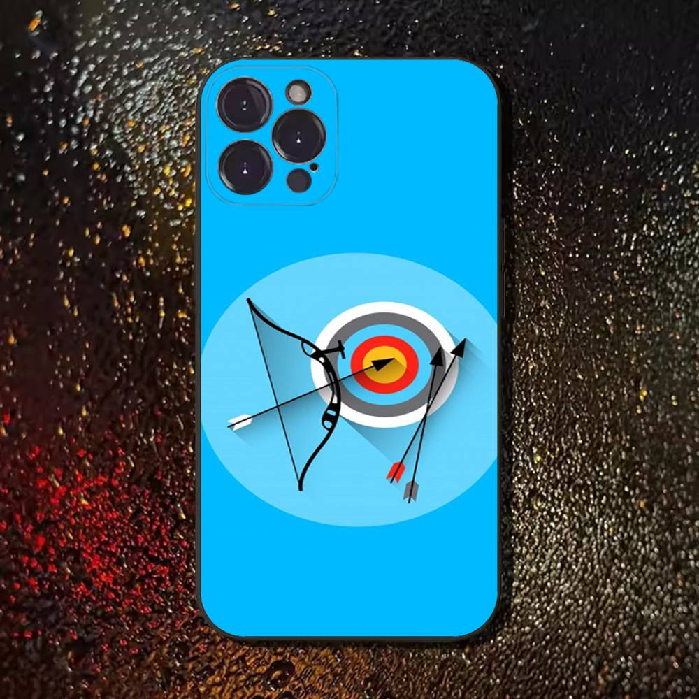 Archery Sprot Cool Phone Case For iPhone 17,16,15,14,13,12,11,Pro,Max,Plus,E,SE4,Air,Mini Black Soft Cover