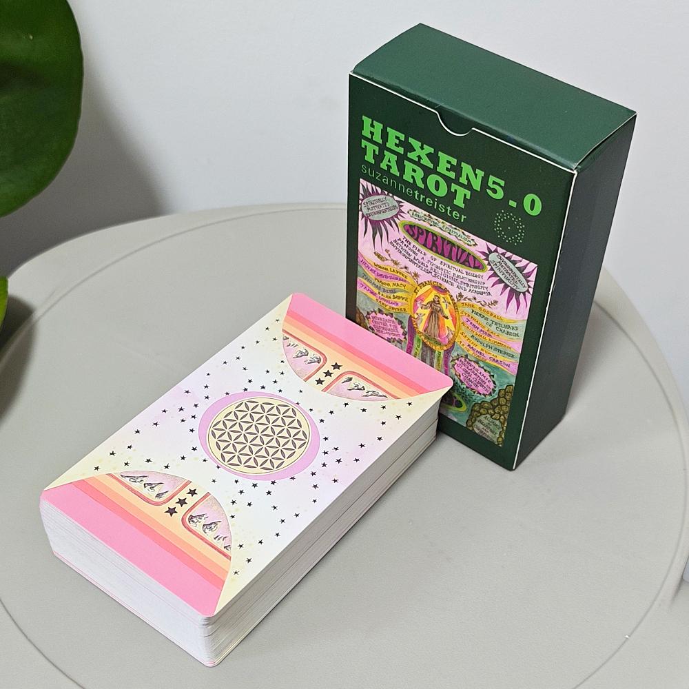 Таро HEXEN 5.0, 78 карт Таро, основанных на алхимическом искусстве, техно-духовности и климатическом кризисе, 12*7 см, с двойным тиснением
