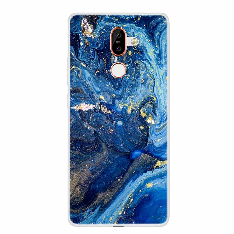 Чехол для Nokia 7 Plus Мраморный Мягкий Силиконовый Задняя Крышка Чехол для Телефона Модный Корпус Coque Nokia7 Plus Ударопрочный Fundas
