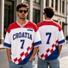 Хорватия Национальный Флаг #7 Футбольная Майка Быстросохнущая Сетчатая Печать Футбольная Футболка Повседневная Спортивная Футболка для Фанатов Короткий Рукав для Детей и Взрослых