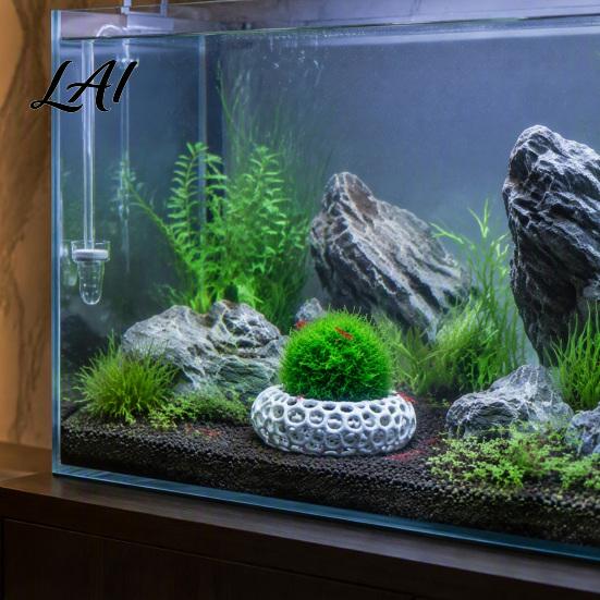 Freshwater Shrimp House 2Pcs Caves for Plants Aquarium Round Hideouts Cherry & Dwarf Small Resting Spot Hides Moss Ferns And Anubias Tank