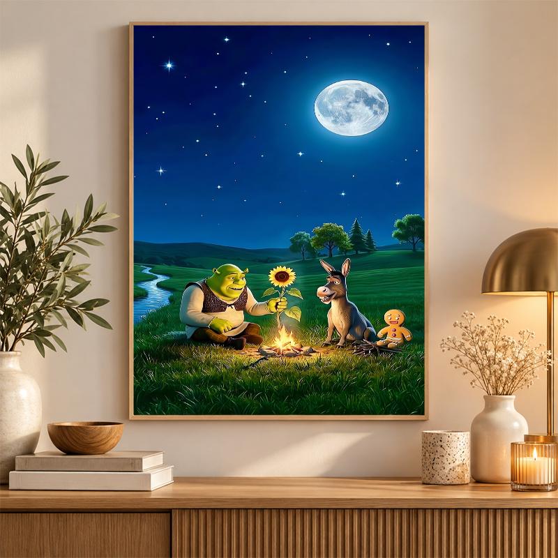 Shrek Diamond Painting Kit 5D Full Drill DIY Diamond Mosaic Wall Art Home Decor