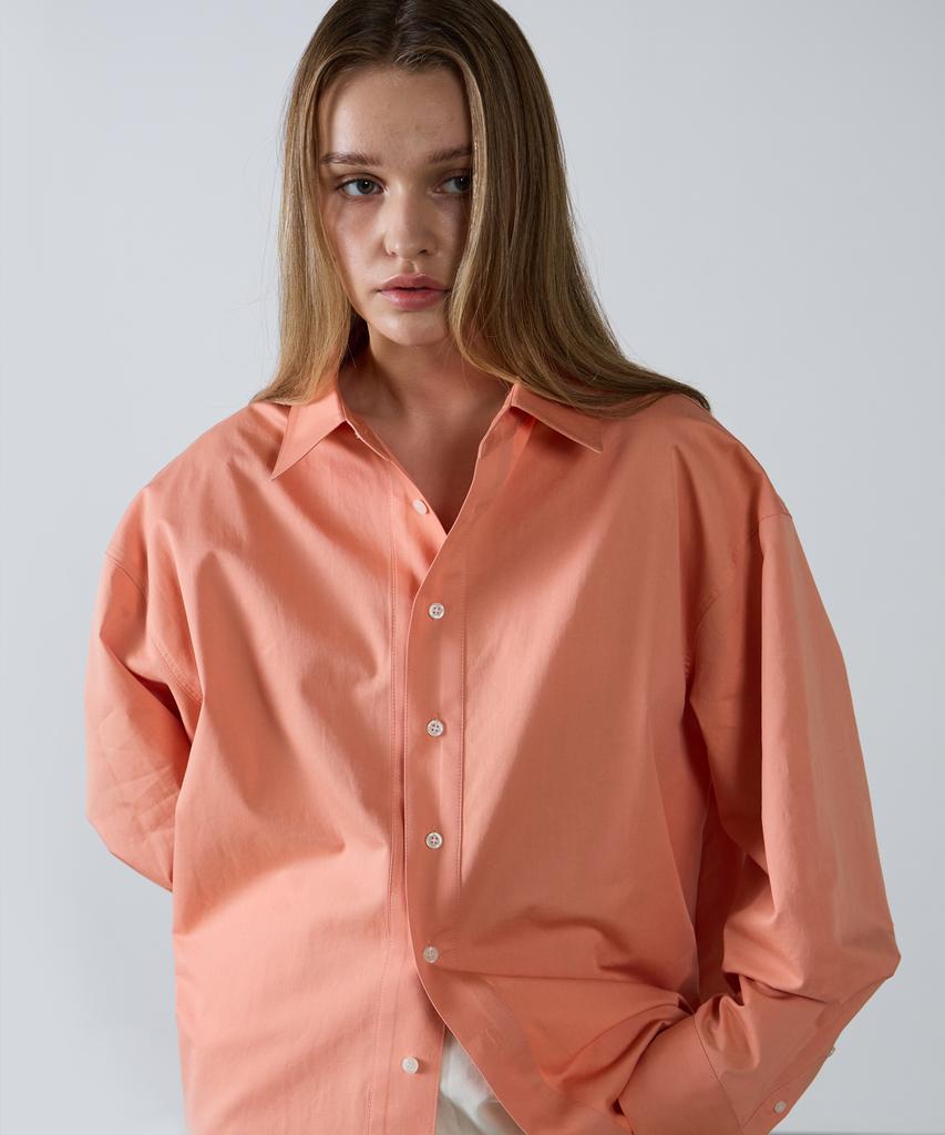 SSIN AND LEE Women Lin Back Cotton Overshirt Peach Fuzz