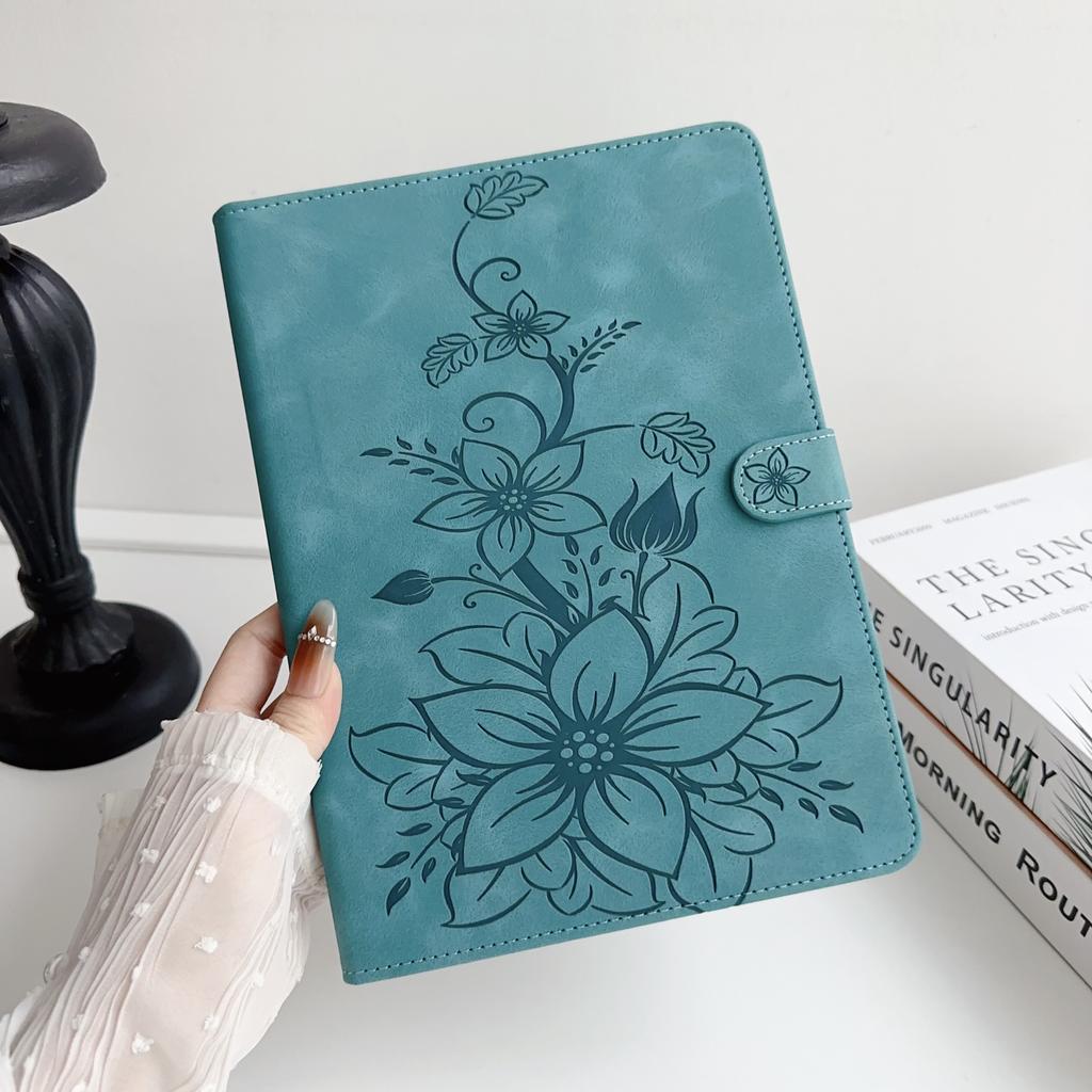 For Apple iPad Mini (2024) (Also Known As iPad Mini (A17 Pro)).PU Leather Exquisite Floral Embossed Design Tablet Case