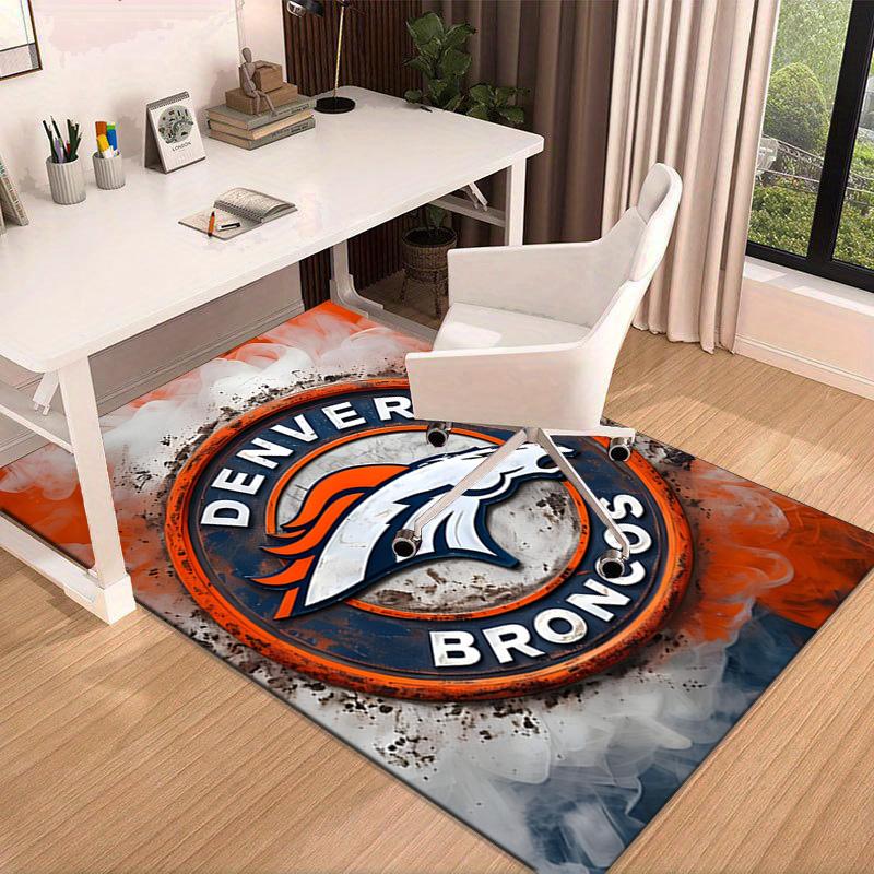 Коврик с логотипом Denver Broncos для офиса, коврик под стул, декоративный ковер, коврик для гостиной, большой размер, подарки для фанатов, рождественские подарки