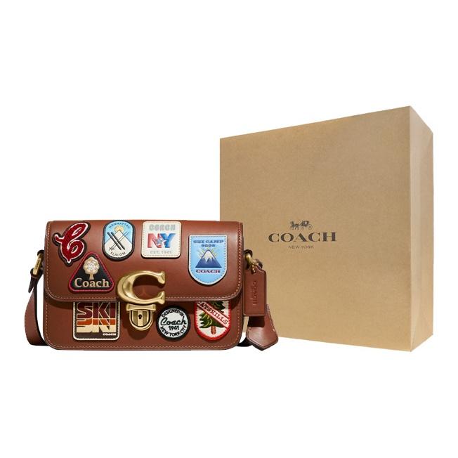 Coach Сумка через плечо Studio 19 с клапаном и пряжкой с логотипом C Женская сумка через плечо Седло C8078-B4L4A