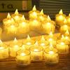 6 шт./компл. электронные свечи без дыма и тепла, прозрачная ночная подсветка, праздничная атмосфера, светящийся чайный воск для вечеринки