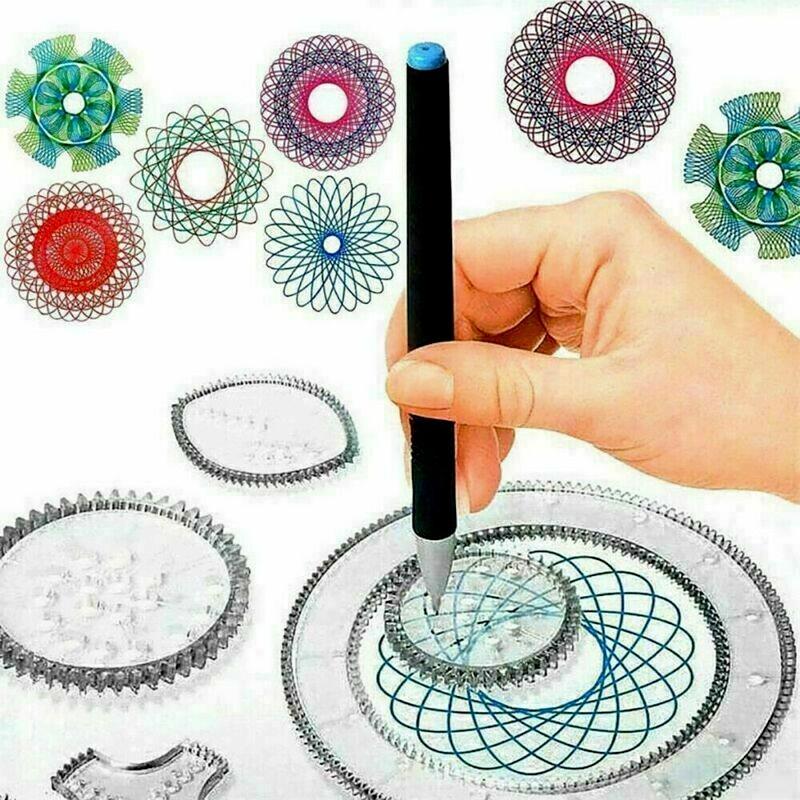 27 Pcs Tin Draw Drawing Art Original Spirograph Design Set Craft Create Kids Toy