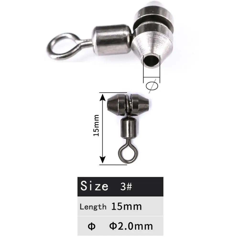 10pcs Fishing Swivels 3-way Stainless Steel Fishing Connector Rolling Bearing Swivel Hook for Carp Tackle Accessories tool