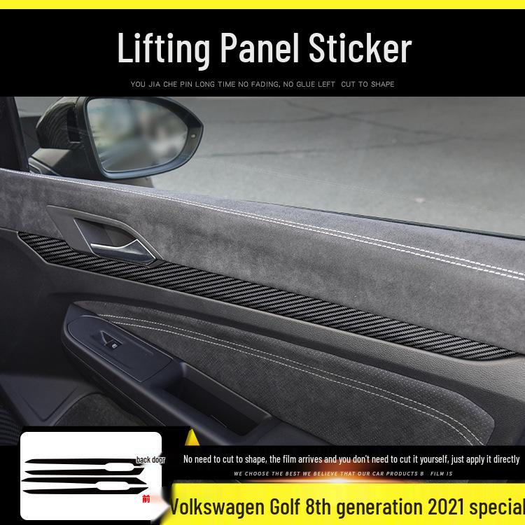 Совместимо с модом интерьера VW Golf 8-го поколения 2021 года: Наклейки для защиты центральной консоли и дверей из углеродного волокна
