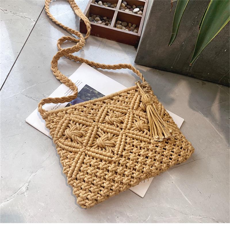 Модные тканые сумки на плечо, соломенные летние женские тканые сумки через плечо, пляжная дорожная сумка, женская сумка, женские сумки-мессенджеры Bolsa