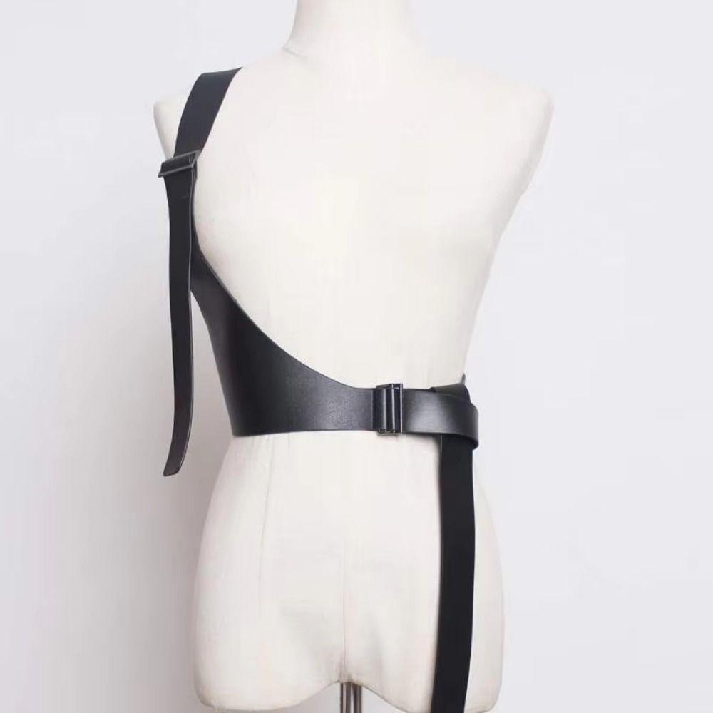 Женский пояс-портупея из искусственной кожи в стиле панк, модный пояс на одно плечо, сочетающийся с пальто.