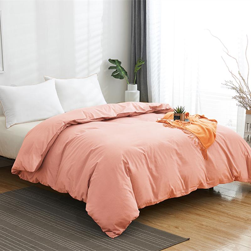High Quality Solid Cotton Duvet Cover Single Double King Size Minimalist Bedding Set
