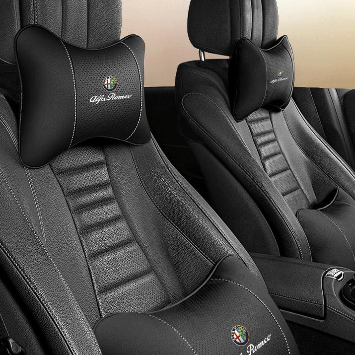 1Pcs Car Headrest Auto Breathable Seat Neck Pillow Accessories For Alfa Romeo Giulia Stelvio Giulietta 156 159 147 Mito Tonale