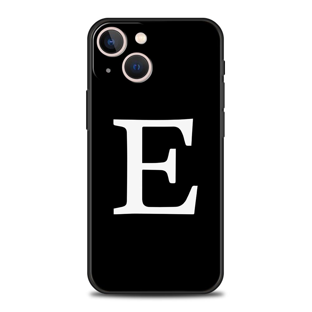 Роскошный Чехол Для Телефона Apple iPhone 11 15 14 Pro MAX 12 13 7 8 Plus X XR XS MAX SE Черный Чехол Funda Инициал Буква A Z Модный