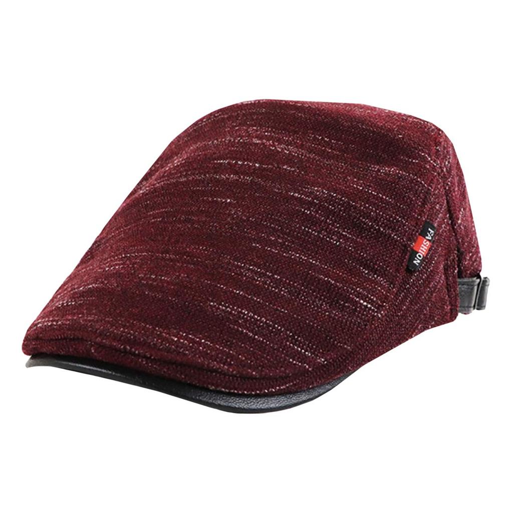 WHITE FANG Hunting Hat Cap Cold Protection Fleece Knit Leather Golf CA387 Autumn/Winter Men's (05 Red)