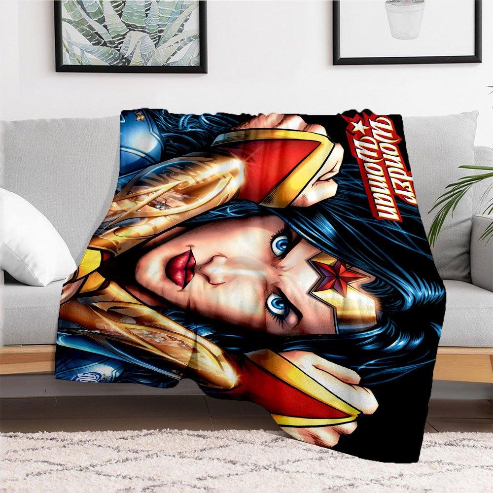 Wonder Woman DC Comics Book Cover Art Print PosterBlanket Flannel Throw Blanket for Sofa, Bed, Travel, Camping, Office, Couch, Chair