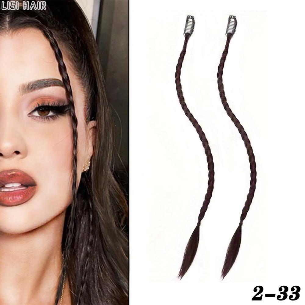 XINRAN Синтетические косы, передняя боковая челка, длинный плетеный хвост, наращивание волос на заколке, прямые шиньоны для женщин, косплей