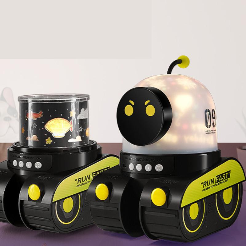 Creative Bluetooth Starry Sky Projection Light Robot With Music Function For Kids