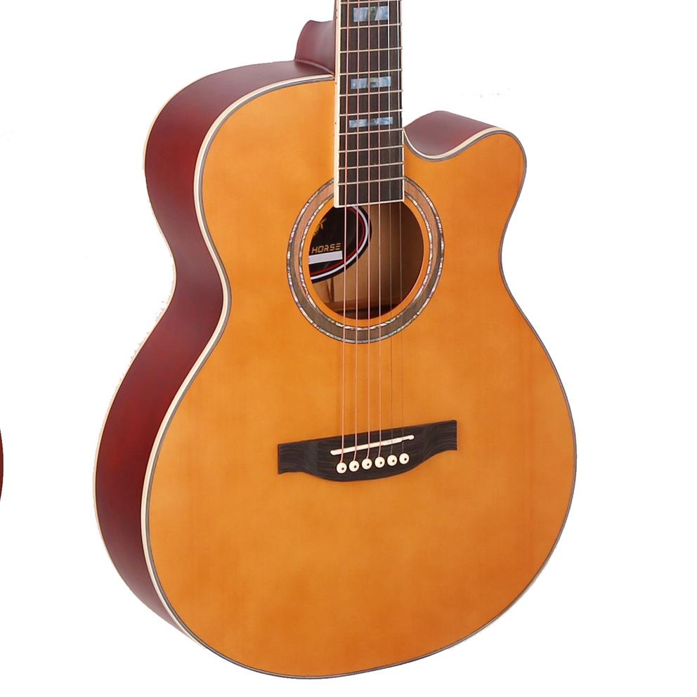40-41 Inch Solid Wood Acoustic Guitar with Matte Finish and Low String Action